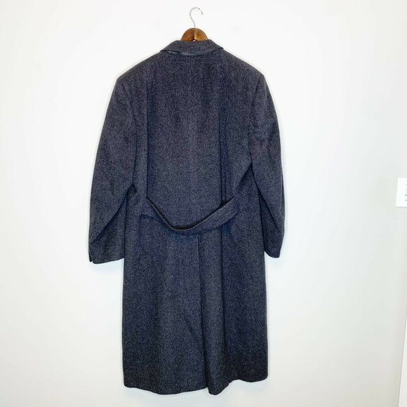 Hart Schaffner & Marx Cashmere Overcoat XL Gray Knee Length Gold Trumpeter - Picture 4 of 7